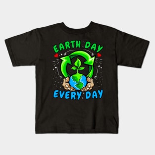 Earth Day Everyday Happy Planet Kids T-Shirt